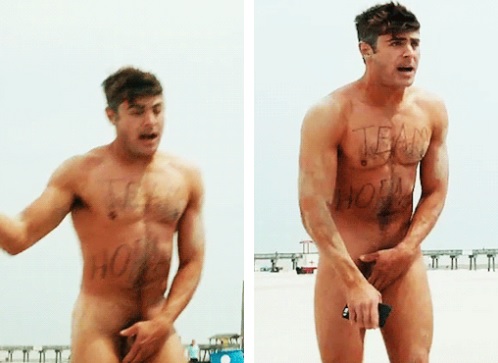 Zac Efron Naked on the Beach